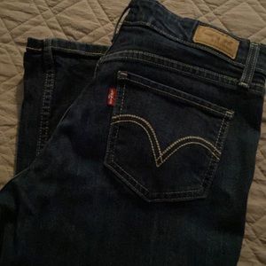 Levi Strauss 518 low waisted boot leg Junior blue jeans. Worn twice.